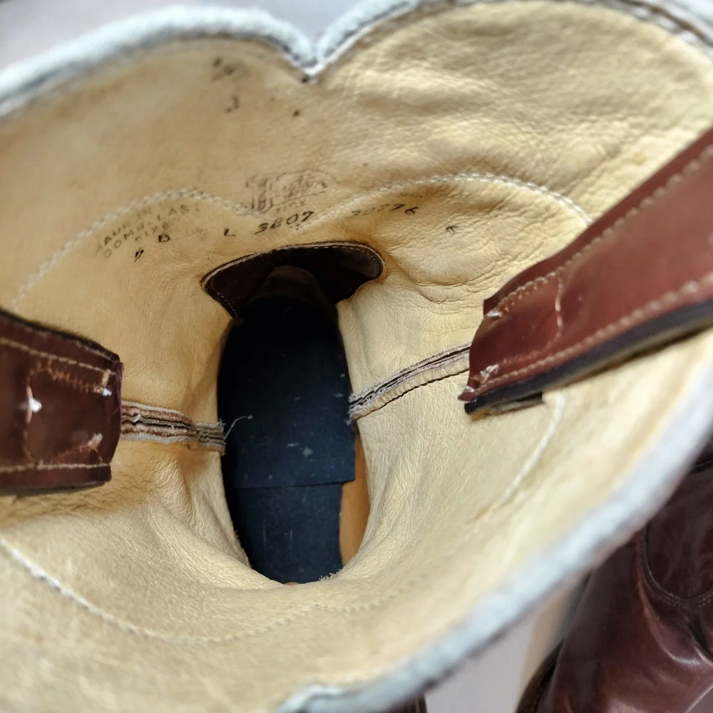 Justin Brown Leather‎ Roper Cowboy/Western Boots, Youth 5/women's 6